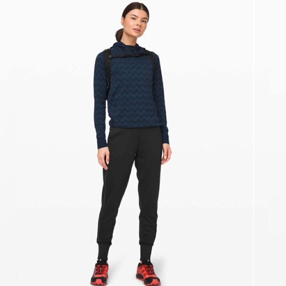 Lululemon Flurry Up High-Rise Athletic Fleece Run Yoga Stretch Jogger Black 2